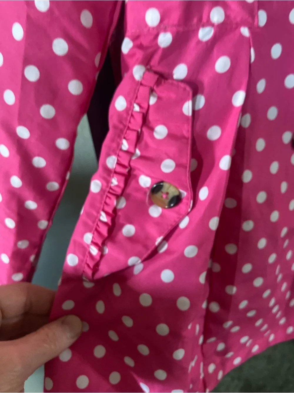 London Fog Bright Pink Polka Dot Raincoat